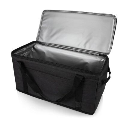 Custom 64 Can Collapsible Cooler - Black Open view Custom 64 Can Collapsible Cooler - Black Open view