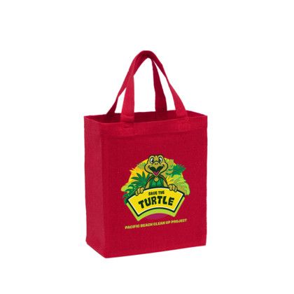 Custom Recycled Cotton Canvas Tote Bag |8x5x10| - Color Evolution - Red Custom Recycled Cotton Canvas Tote Bag |8x5x10| - Color Evolution - Red