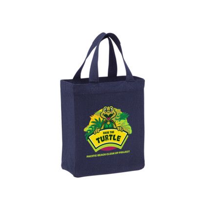 Custom Recycled Cotton Canvas Tote Bag |8x5x10| - Color Evolution - Navy blue Custom Recycled Cotton Canvas Tote Bag |8x5x10| - Color Evolution - Navy blue