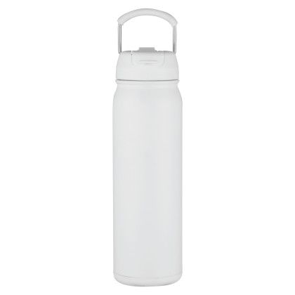 Custom 24 oz. PopSip Vacuum Insulated Water Bottle with 2-in-1 Sipper Straw Lid - White Custom 24 oz. PopSip Vacuum Insulated Water Bottle with 2-in-1 Sipper Straw Lid - White