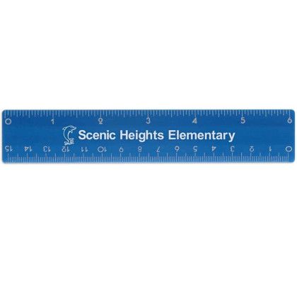 Custom 6" Plastic Ruler - Blue Custom 6" Plastic Ruler - Blue