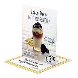 Custom Stick'n Glide Table Topper Display 4 1/10" x 5 4/5" - White Custom Stick'n Glide Table Topper Display 4 1/10" x 5 4/5" - White