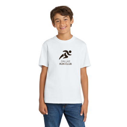 Custom Port & Company Youth Core Cotton Tee - White Front Side 