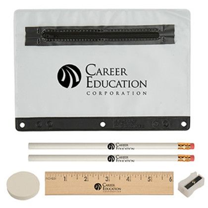 Custom Deluxe School Kit-Imprinted Contents - Black