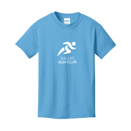 Custom Port & Company Youth Core Cotton Tee - Aquatic Blue Front Side Custom Port & Company Youth Core Cotton Tee - Aquatic Blue Front Side