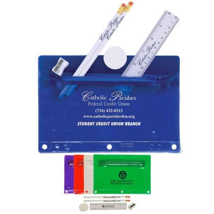Custom  Translucent Deluxe School Kit-Imprinted Contents - All Colors