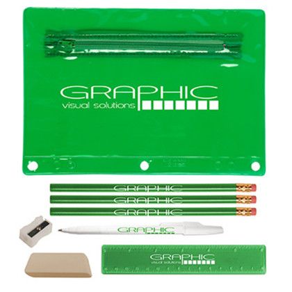 Custom Academic School Kit-Imprinted Contents - Green 