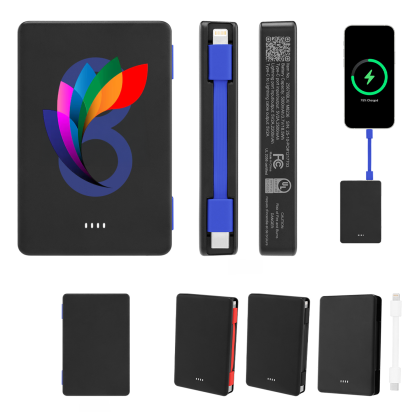 Custom 5,000 mAh UL Listed Power Bank & One Cable - All Colors Custom 5,000 mAh UL Listed Power Bank & One Cable - All Colors