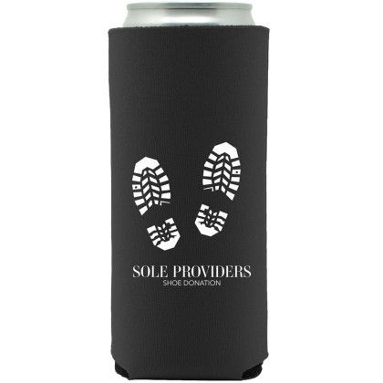 Custom 12 oz Slim Neoprene Can Cooler - Black