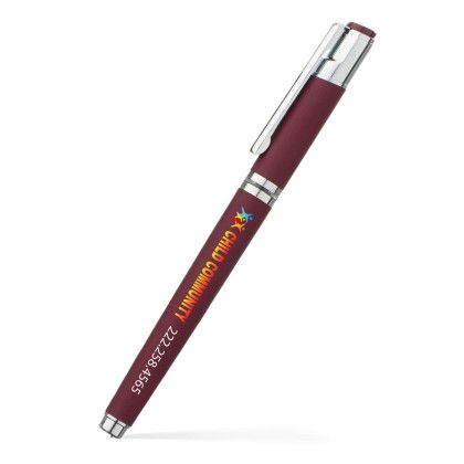 Custom Satin Soft Touch Earl Gel Pen- Low Quantities - Burgundy Custom Satin Soft Touch Earl Gel Pen- Low Quantities - Burgundy