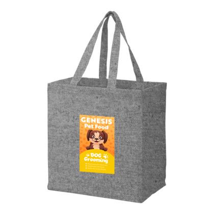 Custom Recycled Cotton Canvas Grocery Bag |12x8x13| - Color-Evolution - Heather