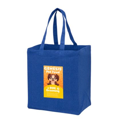 Custom Recycled Cotton Canvas Grocery Bag |12x8x13| - Color-Evolution - Royal blue