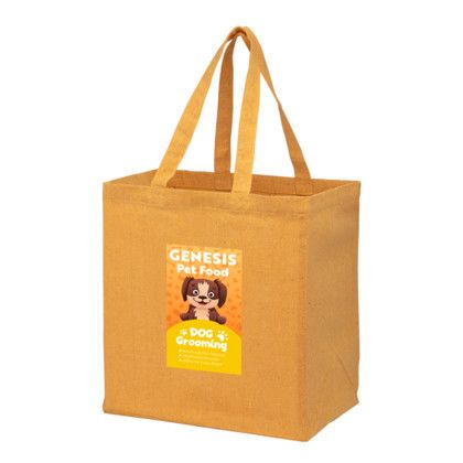 Custom Recycled Cotton Canvas Grocery Bag |12x8x13| - Color-Evolution - Yellow
