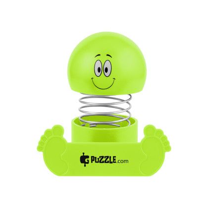 Custom Smiley Bobble Head Phone Holder - Lime Green Custom Smiley Bobble Head Phone Holder - Lime Green