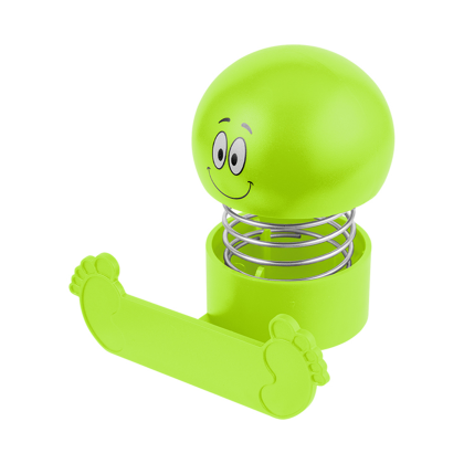 Custom Smiley Bobble Head Phone Holder - Lime Green Side View Custom Smiley Bobble Head Phone Holder - Lime Green Side View