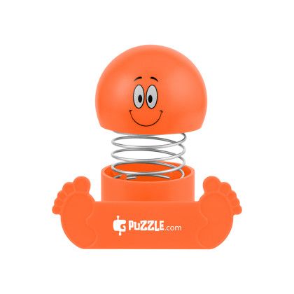 Custom Smiley Bobble Head Phone Holder - Orange Custom Smiley Bobble Head Phone Holder - Orange