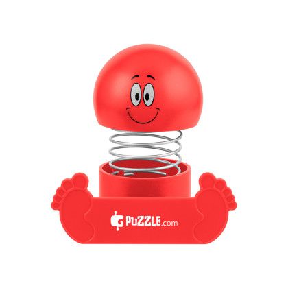 Custom Smiley Bobble Head Phone Holder - Red Custom Smiley Bobble Head Phone Holder - Red