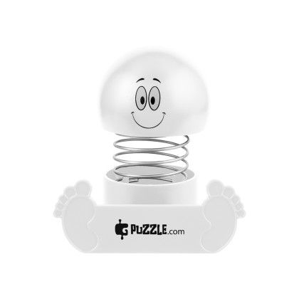 Custom Smiley Bobble Head Phone Holder - White Custom Smiley Bobble Head Phone Holder - White