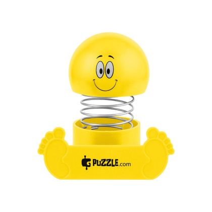 Custom Smiley Bobble Head Phone Holder - Yellow Custom Smiley Bobble Head Phone Holder - Yellow