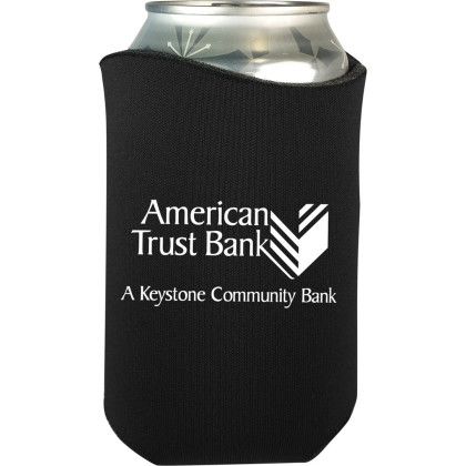 Custom American Made Curve Can Cooler - Black