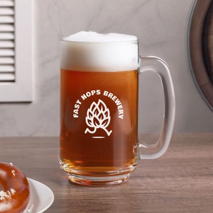  Custom 14 oz. Glass Beer Mug