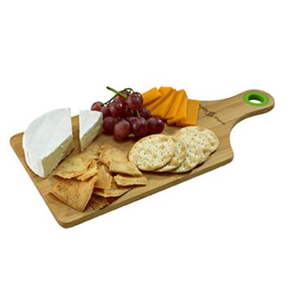 Custom Bamboo Cheese Board with Silicone Ring - Natural Bamboo Custom Bamboo Cheese Board with Silicone Ring - Natural Bamboo