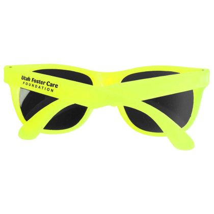 Custom Sweet Sunglasses - Neon Yellow - Close View Custom Sweet Sunglasses - Neon Yellow - Close View