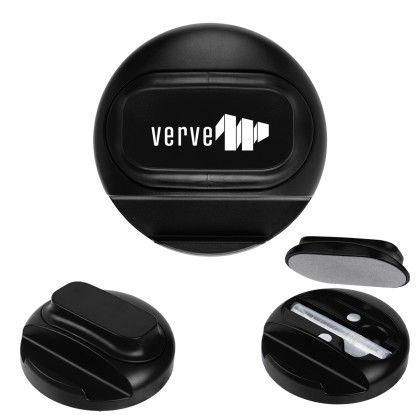 Custom 5 oz. Screen Cleaner With Phone Stand - Black Custom 5 oz. Screen Cleaner With Phone Stand - Black
