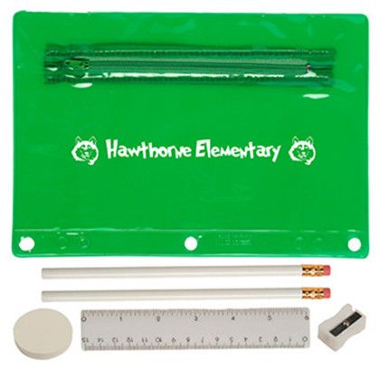 Custom Translucent Deluxe School Kit-Blank Contents - Green
