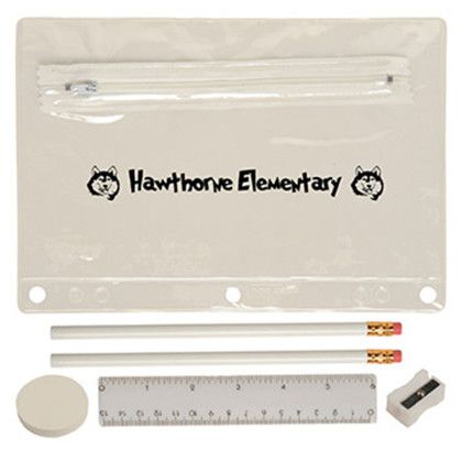 Custom Translucent Deluxe School Kit-Blank Contents - Clear