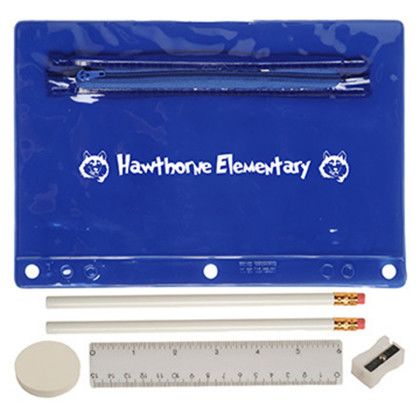 Custom Translucent Deluxe School Kit-Blank Contents - Blue