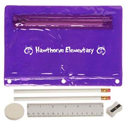 Custom Translucent Deluxe School Kit-Blank Contents - Purple