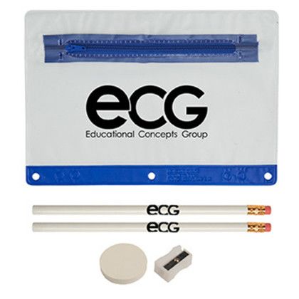 Custom Super Value School Kit-Imprinted Contents - Blue