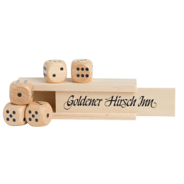 Custom Wooden Dice in Box Custom Wooden Dice in Box