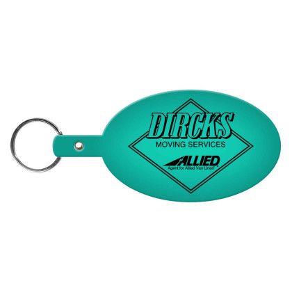 Custom Large Oval Flexible Key Tag - Translucent Aqua Custom Large Oval Flexible Key Tag - Translucent Aqua