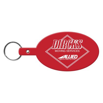 Custom Large Oval Flexible Key Tag - Red Custom Large Oval Flexible Key Tag - Red