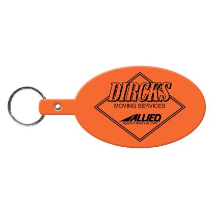 Custom Large Oval Flexible Key Tag - Orange Custom Large Oval Flexible Key Tag - Orange