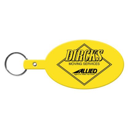Custom Large Oval Flexible Key Tag - Yellow Custom Large Oval Flexible Key Tag - Yellow