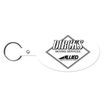 Custom Large Oval Flexible Key Tag - White Custom Large Oval Flexible Key Tag - White