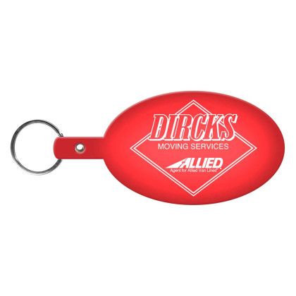 Custom Large Oval Flexible Key Tag - Translucent Red Custom Large Oval Flexible Key Tag - Translucent Red