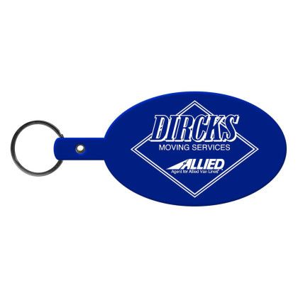 Custom Large Oval Flexible Key Tag - Blue Custom Large Oval Flexible Key Tag - Blue
