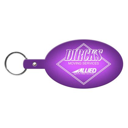 Custom Large Oval Flexible Key Tag - Translucent Purple Custom Large Oval Flexible Key Tag - Translucent Purple