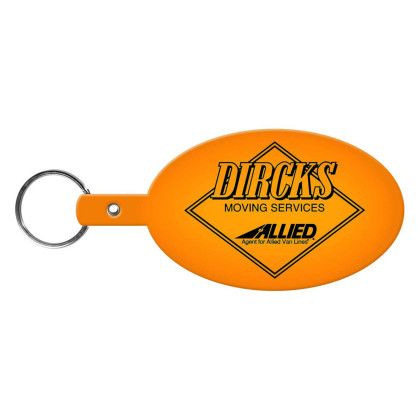 Custom Large Oval Flexible Key Tag - Translucent Orange Custom Large Oval Flexible Key Tag - Translucent Orange