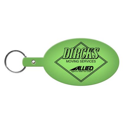Custom Large Oval Flexible Key Tag - Translucent Lime Custom Large Oval Flexible Key Tag - Translucent Lime