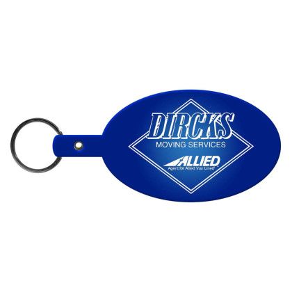 Custom Large Oval Flexible Key Tag - Translucent Blue Custom Large Oval Flexible Key Tag - Translucent Blue