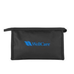 Custom Chic Large Soft PU Cosmetic Pouch - Black 