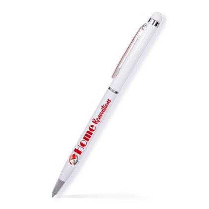 Custom Debbie Stylus Twist Metal Pen- Low Quantities - White Custom Debbie Stylus Twist Metal Pen- Low Quantities - White
