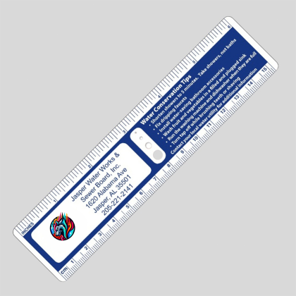 Custom Die Cut Drip Gauge With Holes Punched - Front View Custom Die Cut Drip Gauge With Holes Punched - Front View