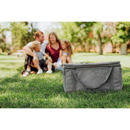 Custom 64 Can Collapsible Cooler - Heathered Gray Lifestyle View Custom 64 Can Collapsible Cooler - Heathered Gray Lifestyle View