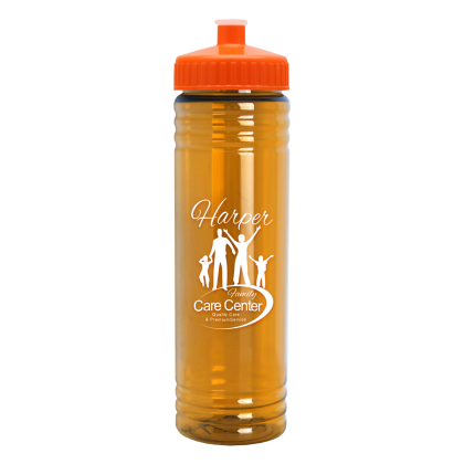 Translucent orange Printed Slim Fit UpCycle RPET Bottle Push-Pull Lid Translucent orange Printed Slim Fit UpCycle RPET Bottle Push-Pull Lid